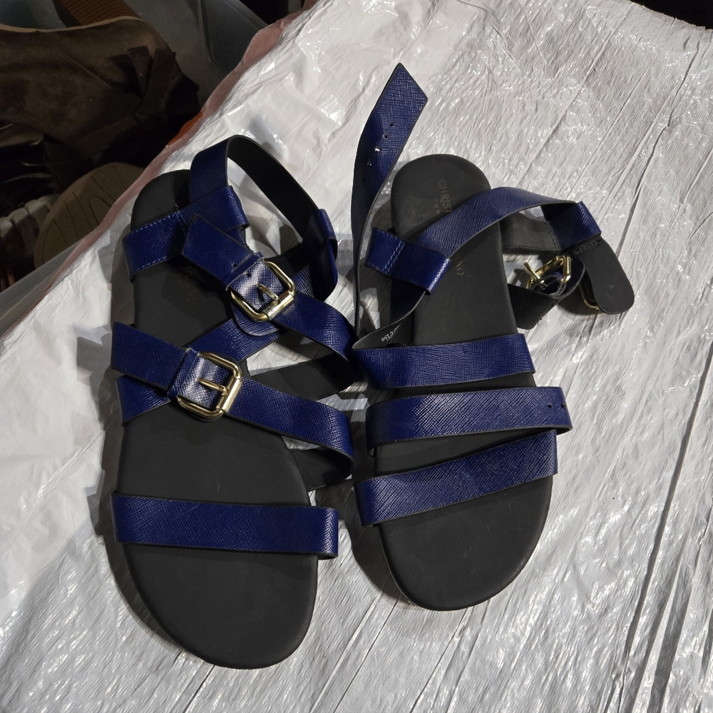 Christian Siriano Navy Strappy Sandals